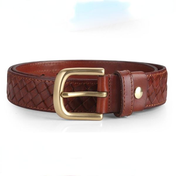 2022 layer cow leather belts classic luxury men's pure copper pin buckle genuine leather braided belt waistband, Black;brown
2022 layer cow leather belts classic luxury men's pure copper pin buckle genuine leather braided belt waistband, Black;brown