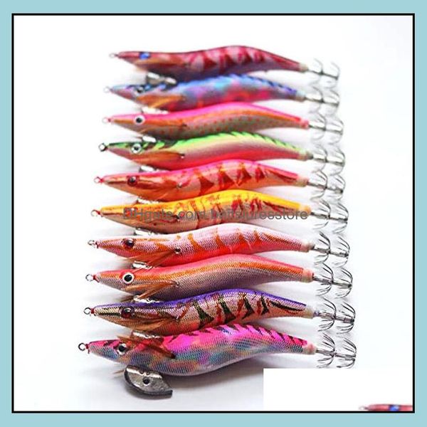 baits lures fishing sports outdoors 10pcs/set hard bait luminous squid jig sea lure ocs shrimp cuttlefish umbrella hook rig japan drop