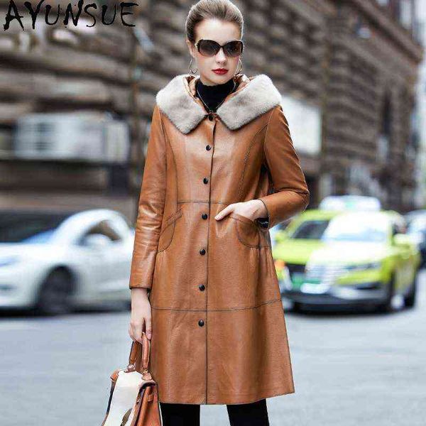 ayunsue luxury 100 real sheepskin leather coat women mink fur collar coat winter down jackets hooded monteau femme sqq1246 j220727, Black
ayunsue luxury 100 real sheepskin leather coat women mink fur collar coat winter down jackets hooded monteau femme sqq1246 j220727, Black