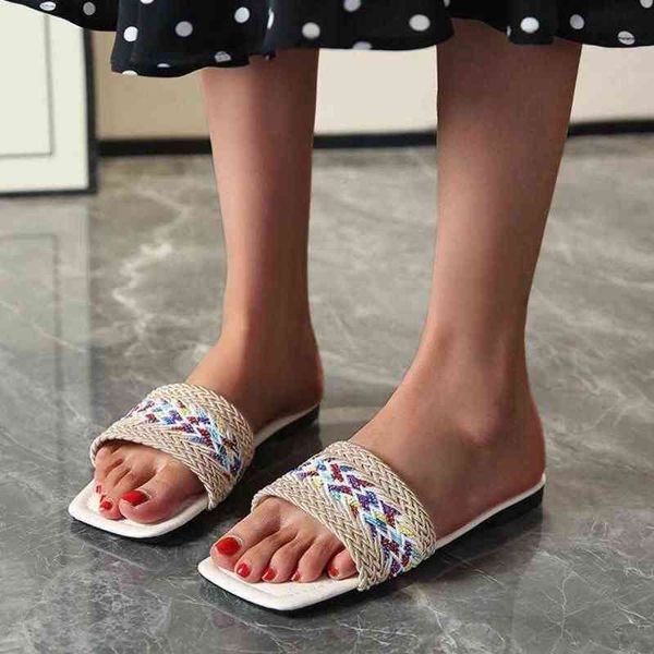 slippers summer shoes for women flat ladies beach slides holiday ethnic retro style plus size woven fashion woman 220530, Black
slippers summer shoes for women flat ladies beach slides holiday ethnic retro style plus size woven fashion woman 220530, Black