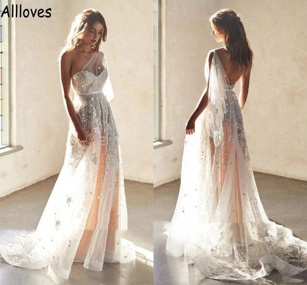 fairytale embroidery lace wedding gowns one shoulder a line tulle boho country bridal dresses open back sweep train brides second reception, White
fairytale embroidery lace wedding gowns one shoulder a line tulle boho country bridal dresses open back sweep train brides second reception, White