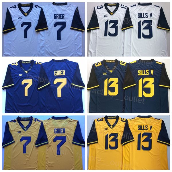 ncaa west virginia mountaineers college football 7 will grier jersey 13 david sills v university for sport fans navy blue white yellow team, Black
ncaa west virginia mountaineers college football 7 will grier jersey 13 david sills v university for sport fans navy blue white yellow team, Black