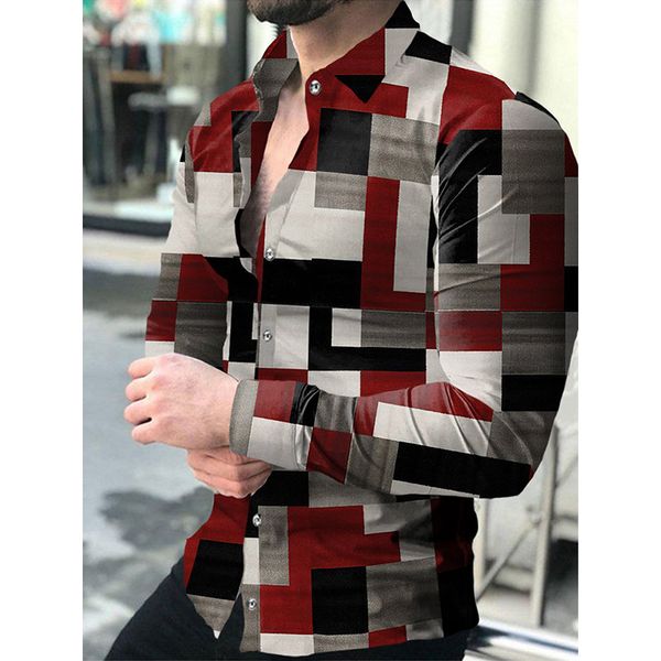 luxury fashion social men shirts turn-down collar buttoned shirt casual lattice print long sleeve mens clothes prom party c, White;black
luxury fashion social men shirts turn-down collar buttoned shirt casual lattice print long sleeve mens clothes prom party c, White;black