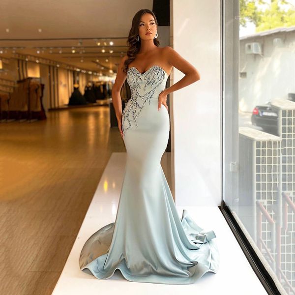 strapless mermaid evening dresses beaded sweep train satin lace-up back formal prom party gowns plus size, Black;red
strapless mermaid evening dresses beaded sweep train satin lace-up back formal prom party gowns plus size, Black;red