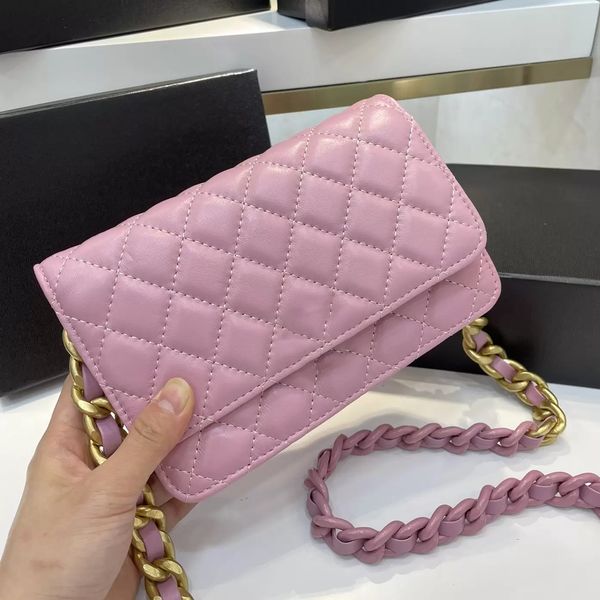 22ss designer woc contrast color thick chain flap bag lambskin ladies classic quilted solid color metal single shoulder crossbody handbags l
22ss designer woc contrast color thick chain flap bag lambskin ladies classic quilted solid color metal single shoulder crossbody handbags l