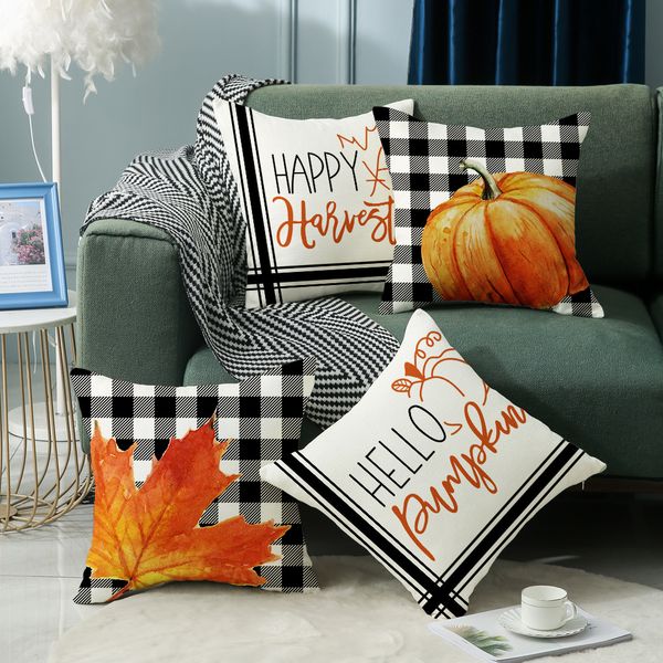 

45x45cm autumn decorative pillows case amazon cross -border mornea pumpkin cushion house products linelon cushion set pool pillow