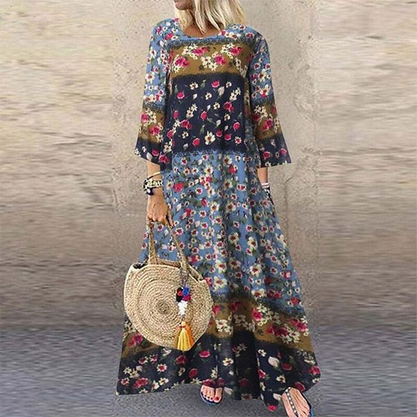 women's maxi long dress green blue pink 3/4 length sleeve floral print summer round neck casual loose 2022 l xl xxl 3xl 4xl 5xl l4su#, Black;gray
women's maxi long dress green blue pink 3/4 length sleeve floral print summer round neck casual loose 2022 l xl xxl 3xl 4xl 5xl l4su#, Black;gray
