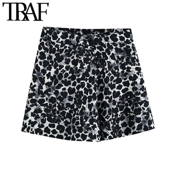 traf women chic fashion animal print loose shorts skirts vintage high waist zipper fly female skort mujer 210306, White;black
traf women chic fashion animal print loose shorts skirts vintage high waist zipper fly female skort mujer 210306, White;black