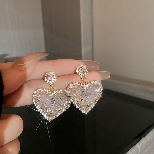 silver stud rhinestone-encrusted crystal love heart earrings korean fashion design sense exaggerated stud eardrop classic style graceful ea, Golden
silver stud rhinestone-encrusted crystal love heart earrings korean fashion design sense exaggerated stud eardrop classic style graceful ea, Golden