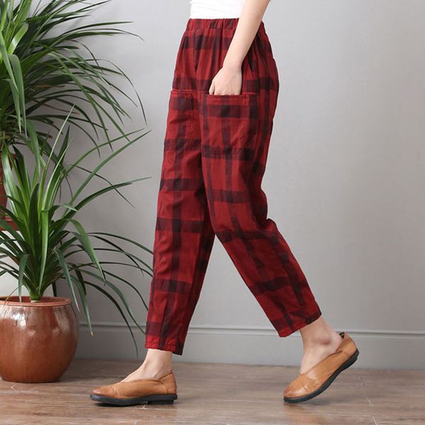 spring summer fashion women harem pants elastic waist loose casual plaid cotton ankle-length pants ladies trousers cx220316, Black;white
spring summer fashion women harem pants elastic waist loose casual plaid cotton ankle-length pants ladies trousers cx220316, Black;white