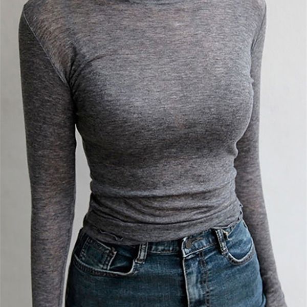 slim plain t shirt women cotton elastic basic tshirts female casual long sleeve thin tshirt see through 220727, White
slim plain t shirt women cotton elastic basic tshirts female casual long sleeve thin tshirt see through 220727, White