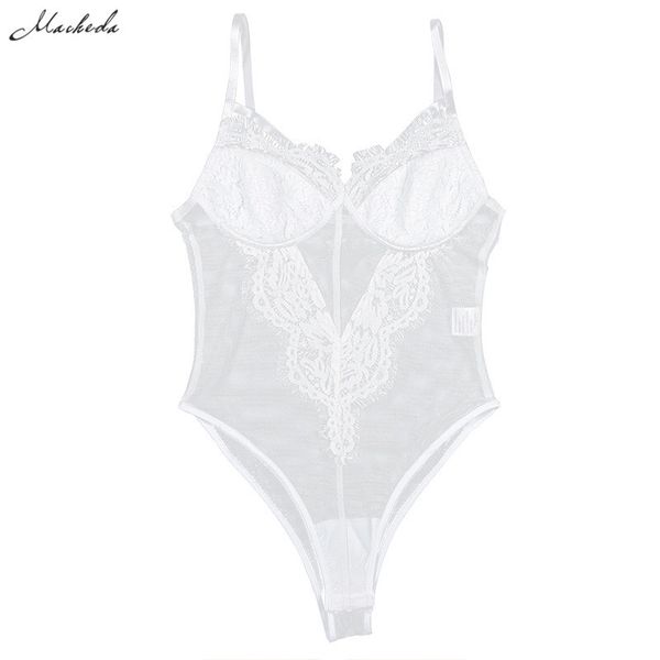 macheda deep v lace bodysuit women catsuit sleeveless solid summer jumpsuit backless leotard bodies y200401, Black;white 
macheda deep v lace bodysuit women catsuit sleeveless solid summer jumpsuit backless leotard bodies y200401, Black;white