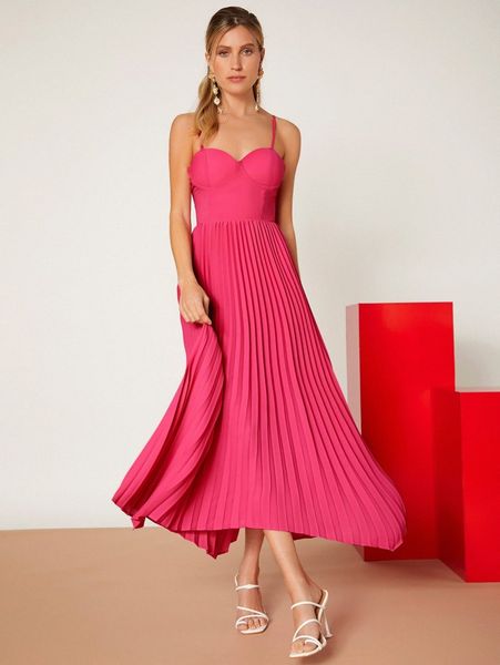 asymmetrical hem pleated cami dress 97pe#, Black;gray