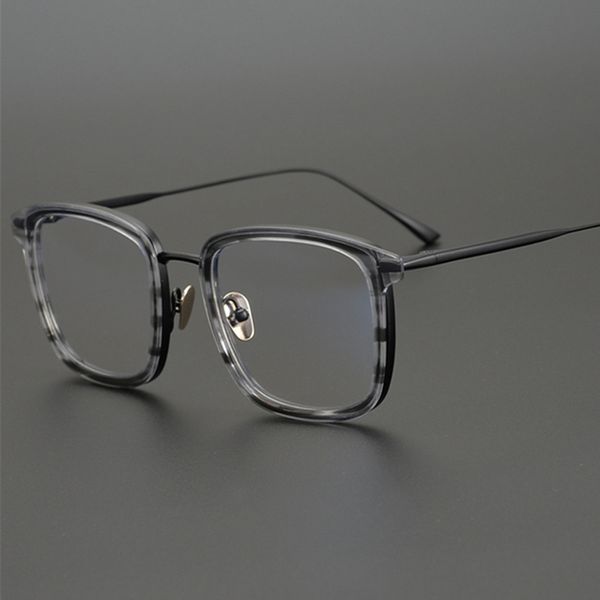 ultralight titanium square prescription men's eyewear frames vintage acetate optical glasses frame women japan luxury brand full rim hy, Silver
ultralight titanium square prescription men's eyewear frames vintage acetate optical glasses frame women japan luxury brand full rim hy, Silver