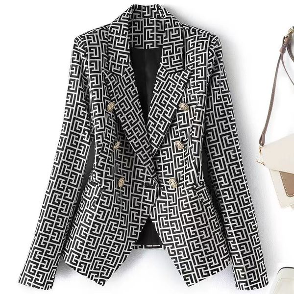 t059 womens suits blazers tide brand high-quality retro fashion designer presbyopic maze series suit jacket lion double-breasted slim plus s, White;black
t059 womens suits blazers tide brand high-quality retro fashion designer presbyopic maze series suit jacket lion double-breasted slim plus s, White;black