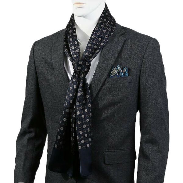 men's 100% silk scarf long neckerchief double layer cravat blue printed pattern, Blue;gray
men's 100% silk scarf long neckerchief double layer cravat blue printed pattern, Blue;gray