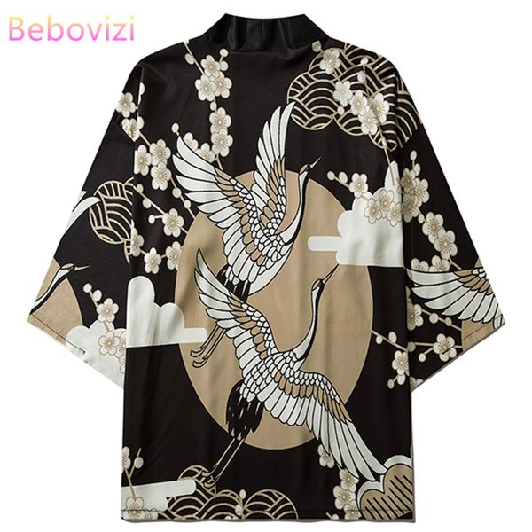 fashion crane print black shirts streetwear women men yukata cosplay cardigan kimono summer japanese traditional casual haori, Red
fashion crane print black shirts streetwear women men yukata cosplay cardigan kimono summer japanese traditional casual haori, Red