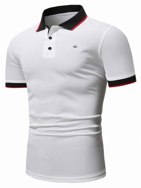 men striped trim polo shirt f36a#, White;black
men striped trim polo shirt f36a#, White;black