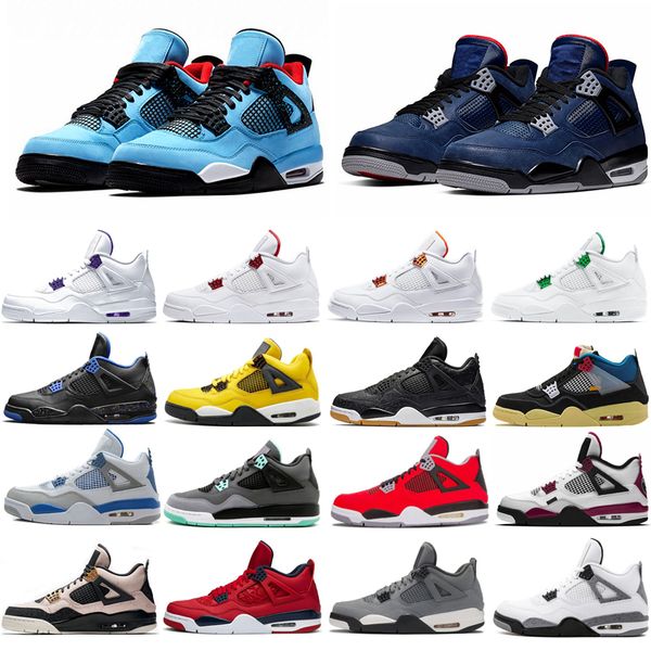 white sail 4 men basketball shoes 4s pure money bred black cat sneakers royalty fire red sports trainers comfortable
