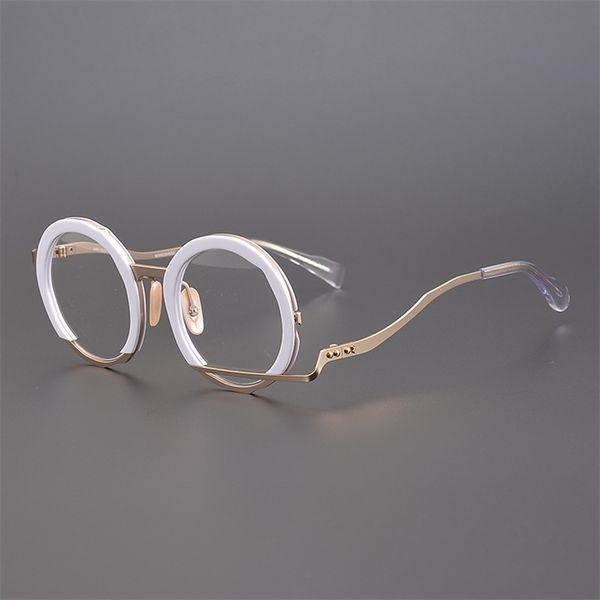 shop eyeglasses onlines masahiro glasses personalized manual irregular shape eyeglass frame large face round frame optical mirror, White;black
shop eyeglasses onlines masahiro glasses personalized manual irregular shape eyeglass frame large face round frame optical mirror, White;black