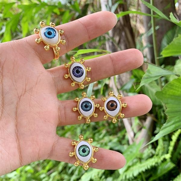 10pcs charm gold plated open resizable jewelry eye enamel finger ring for men women, Silver
10pcs charm gold plated open resizable jewelry eye enamel finger ring for men women, Silver