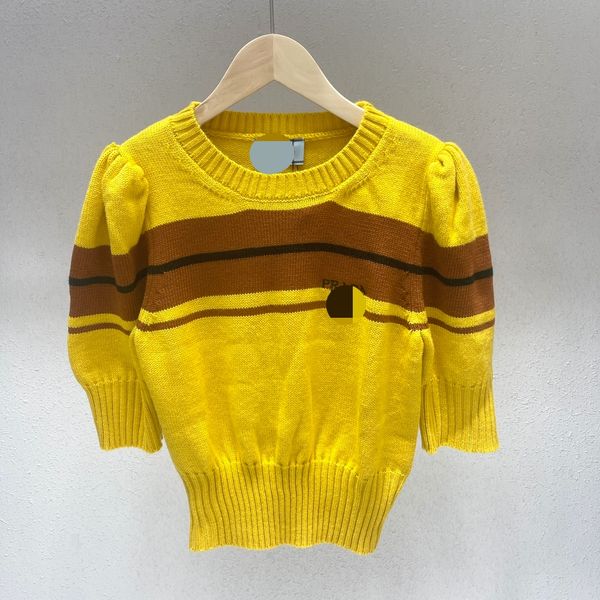 72 2022 milan runway summer brand same short sleeve yellow women's crew neck womens qian, White
72 2022 milan runway summer brand same short sleeve yellow women's crew neck womens qian, White