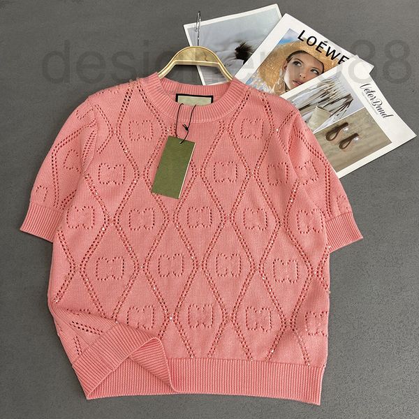 women's sweaters designer 2022 summer new product letter hollowed out beading short sleeve round neck shirt knitted t-shirt loose pink, White;black
women's sweaters designer 2022 summer new product letter hollowed out beading short sleeve round neck shirt knitted t-shirt loose pink, White;black