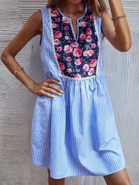 striped floral notched smock dress q9m6#, Black;gray
striped floral notched smock dress q9m6#, Black;gray