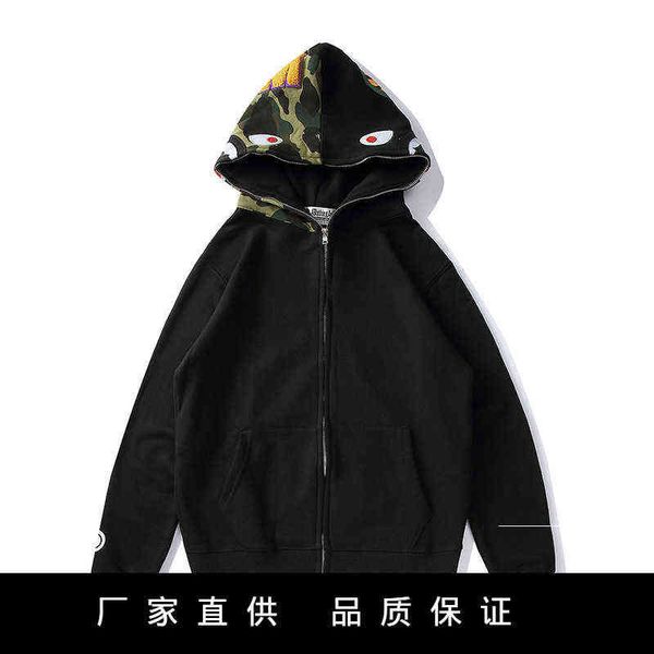 factory online export new designer brand sweater autumn winter tide bap camouflage hat shark hooded cardigan zipper men's and women, Black
factory online export new designer brand sweater autumn winter tide bap camouflage hat shark hooded cardigan zipper men's and women, Black