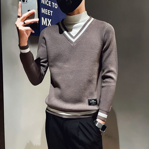 casual men winter solid color turtle neck long sleeve knitted slim fit sweater men's fake two piece pullover knitwear s3xl 220813, White;black
casual men winter solid color turtle neck long sleeve knitted slim fit sweater men's fake two piece pullover knitwear s3xl 220813, White;black