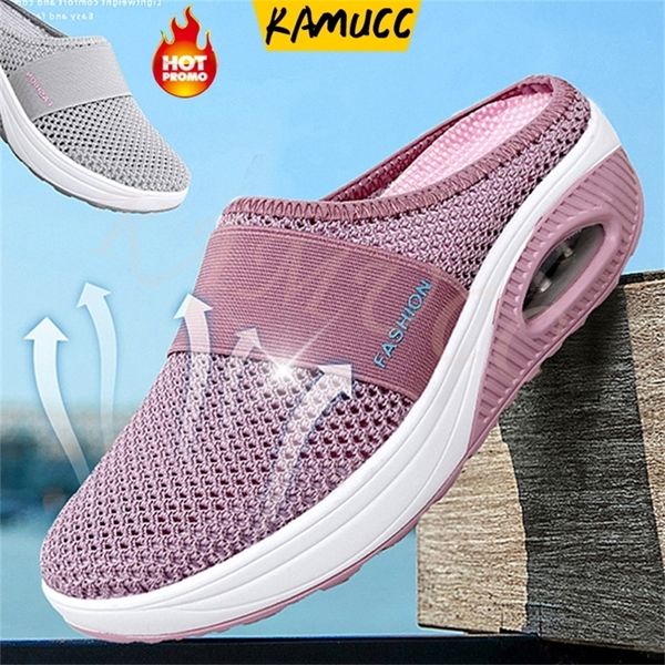 women mesh lightweight shoes woman slippers wedge female air cushion sandals thick bottem casual sneakers plus size 43 220602, Black
women mesh lightweight shoes woman slippers wedge female air cushion sandals thick bottem casual sneakers plus size 43 220602, Black