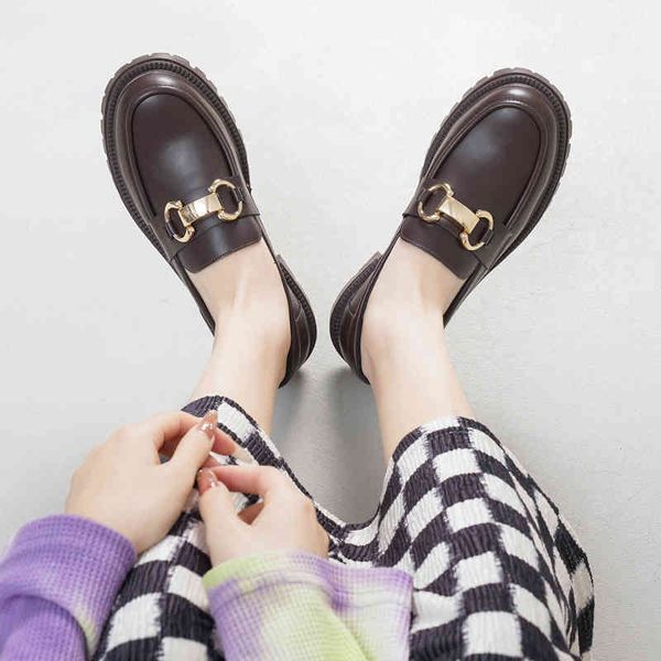 dress shoes spring british style brown small leather shoes women's fashion age reduction lefu thick soled one foot single kurj, Black
dress shoes spring british style brown small leather shoes women's fashion age reduction lefu thick soled one foot single kurj, Black