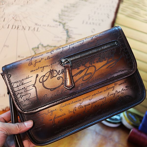 men's handbag hand color change high-end business leisure bag