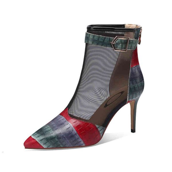 dress shoes spring and summer women's shoes pointed thin high heels color matching mesh cool boots metal belt buckle zipper o9tq, Black
dress shoes spring and summer women's shoes pointed thin high heels color matching mesh cool boots metal belt buckle zipper o9tq, Black