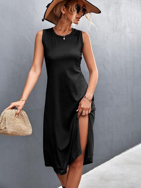 casual sleeveless split midi dress women o-neck loose a-line basic summer elegant simple black long woman, Black;gray
casual sleeveless split midi dress women o-neck loose a-line basic summer elegant simple black long woman, Black;gray