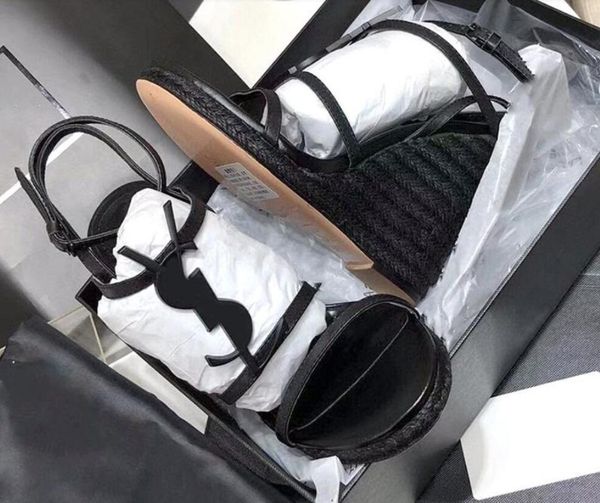 famous summer cassandra wedge espadrilles designer sandals leather pumps straw weaving parting wedding dress shoes ankle strap platform glad, Black
famous summer cassandra wedge espadrilles designer sandals leather pumps straw weaving parting wedding dress shoes ankle strap platform glad, Black