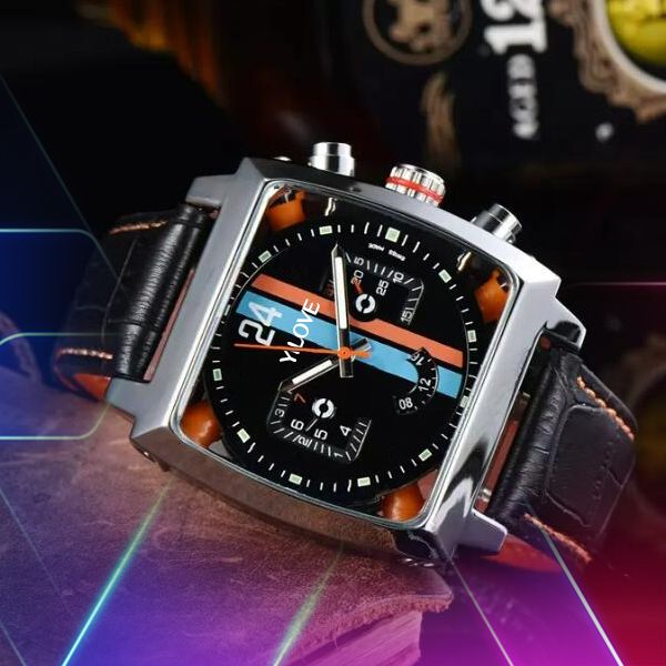 high end brand men leather watch stainless steel case all dial working luxury clock 43mm square classic men's wristwatch, Slivery;brown
high end brand men leather watch stainless steel case all dial working luxury clock 43mm square classic men's wristwatch, Slivery;brown