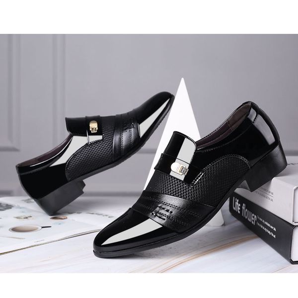 men leather shoes casual business dress all-match wedding large size zapatos de hombre 220523, Black
men leather shoes casual business dress all-match wedding large size zapatos de hombre 220523, Black