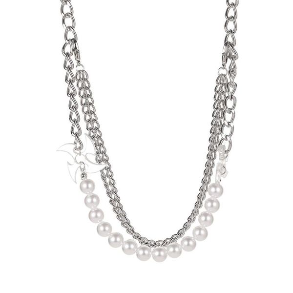 pendant necklaces retro three-layer pearl necklace women boomerang hip hop neutral clavicle chain for and men, Silver
pendant necklaces retro three-layer pearl necklace women boomerang hip hop neutral clavicle chain for and men, Silver