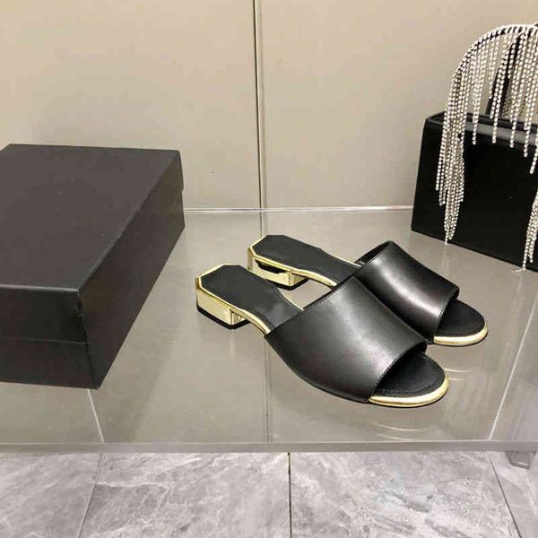 slippers spring and summer cow leather electroplated prismatic heel round head exposed toe simple deep mouth one foot slippers women's, Black
slippers spring and summer cow leather electroplated prismatic heel round head exposed toe simple deep mouth one foot slippers women's, Black