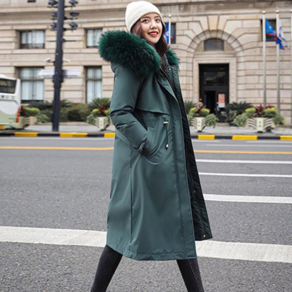 women thick winter removable liner plus size down cotton jacket loose outerwear warm simplicity long coat female 201103, Black
women thick winter removable liner plus size down cotton jacket loose outerwear warm simplicity long coat female 201103, Black