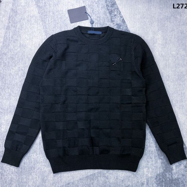 

Mens Plus Size Hoodies Sweatshirts New Jacquard Letter Knitted Sweater In Acquard Knitting Machine Custom Jnlarged Detail Crew Neck Cotton L9NI, Black