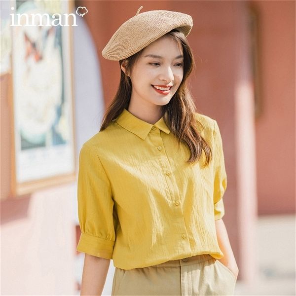 inman summer new arriavl pure cotton lapel loose leisure all match blouse lj200811, White
inman summer new arriavl pure cotton lapel loose leisure all match blouse lj200811, White