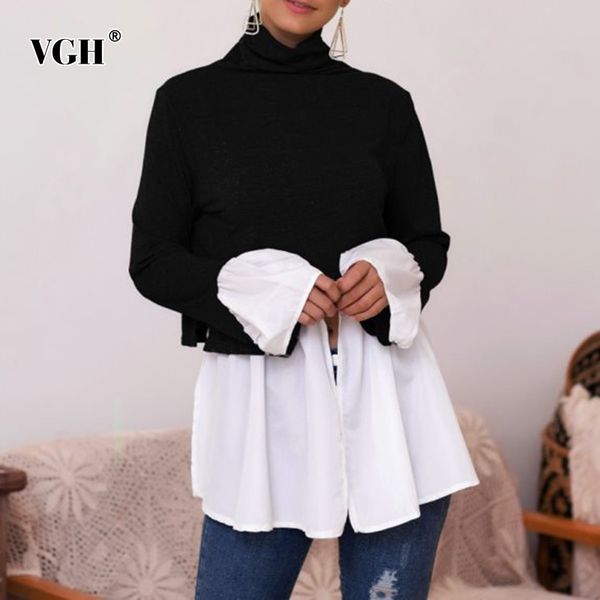 splicing pleated sweater for women turtleneck flare sleeve casual knitting pullovers female fashion clothing autumn 210507, White;black
splicing pleated sweater for women turtleneck flare sleeve casual knitting pullovers female fashion clothing autumn 210507, White;black