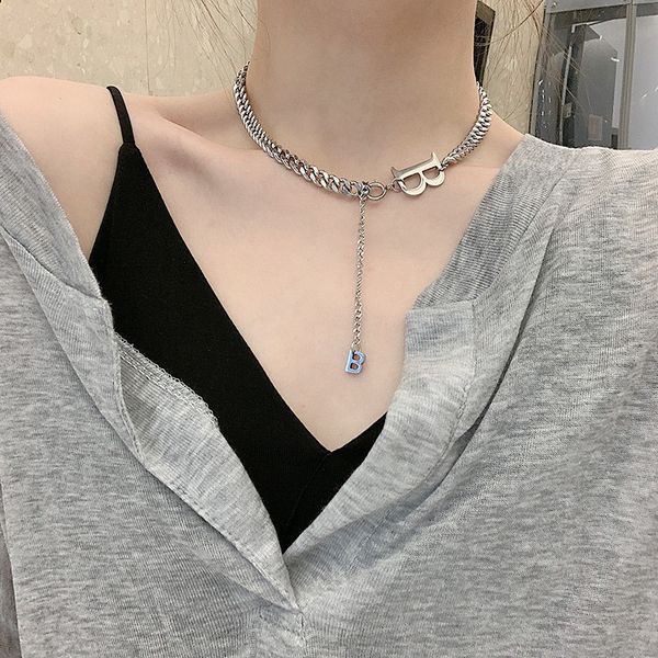 ins personality versatile letter b stainless steel necklace net red cool wind simple temperament short clavicle chain women, Silver
ins personality versatile letter b stainless steel necklace net red cool wind simple temperament short clavicle chain women, Silver