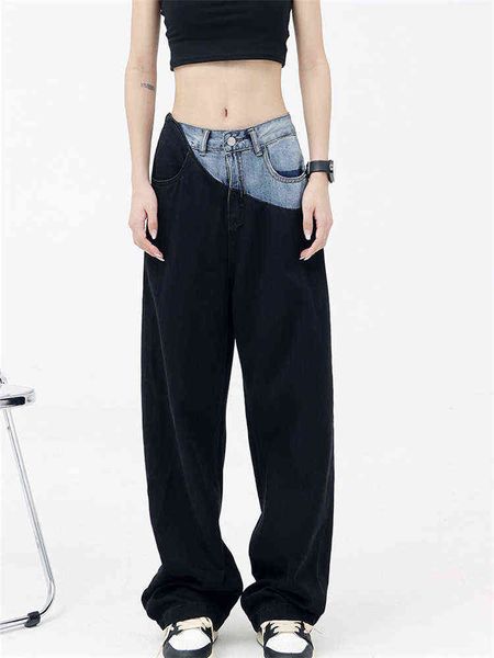 splicing fake two pieces black thin jeans women's summer high-waisted loose design mopping wide-leg denim trousers female pants t220728, Blue
splicing fake two pieces black thin jeans women's summer high-waisted loose design mopping wide-leg denim trousers female pants t220728, Blue