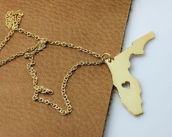 5pcs outline florida map necklace usa fl state i heart love geography necklace, Silver
5pcs outline florida map necklace usa fl state i heart love geography necklace, Silver