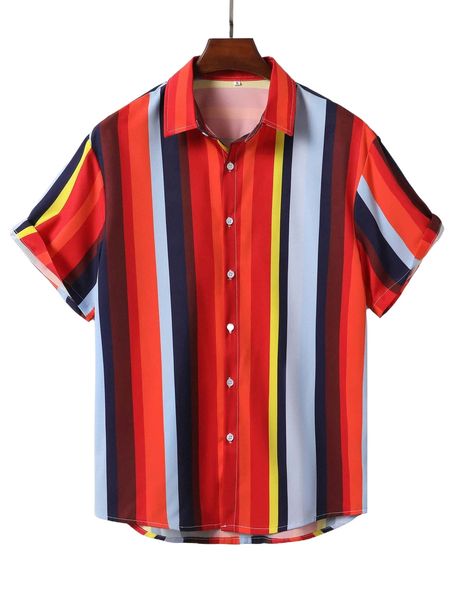 men random block striped shirt a8gw#, White;black
