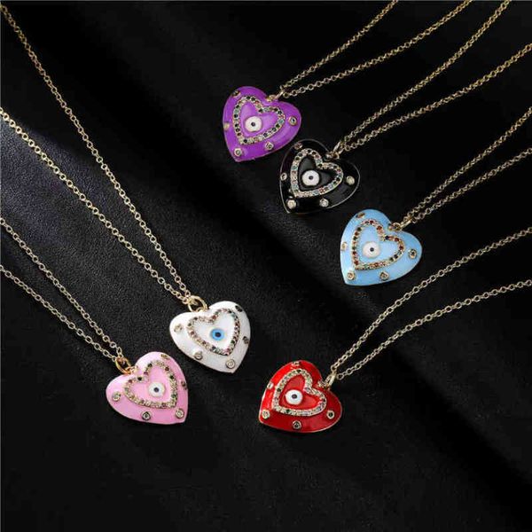 dhl aogu new color oil dripping love pendant copper zircon lucky devil eye necklace xu, Black
dhl aogu new color oil dripping love pendant copper zircon lucky devil eye necklace xu, Black