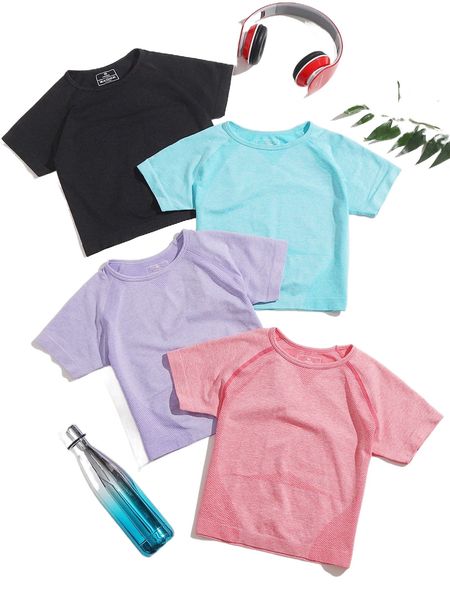 4 pack breathable sports tee c3av#, Gray
